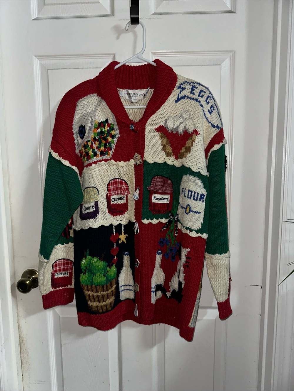 Vintage The Eagle's Eye Hand Knit Country Store Sweater Size Medium
